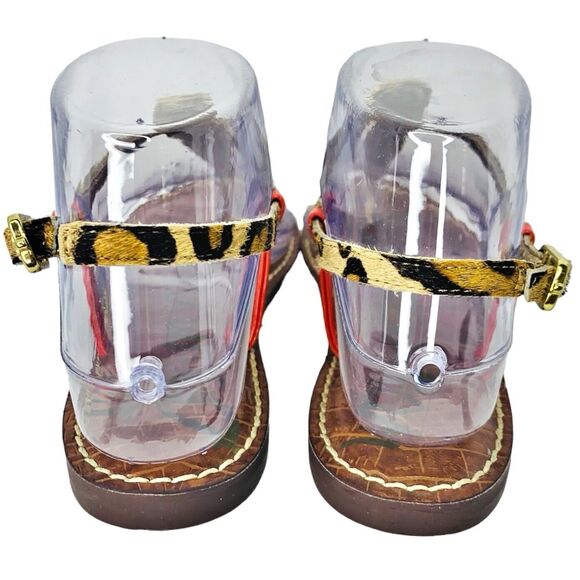 Sam Edelman Gigi Thong Sandals Flats Women's Size 6 - Snake / Leopard / Coral - Picture 3 of 10